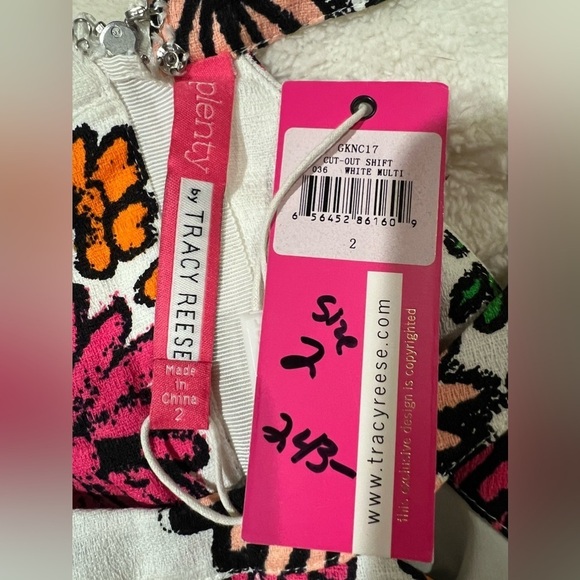 NWT Plenty by Tracy Reese White Floral Halter Cotton Blend Dress Size 2 $243 - Picture 4 of 5